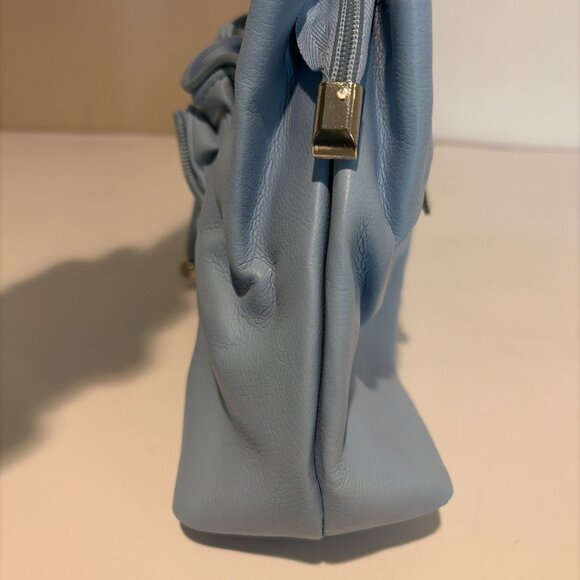 Vintage Y2K Mini Underarm Shoulder Bag Powder Blue Ruffled Lorelai Gilmore NWOT - Picture 4 of 11